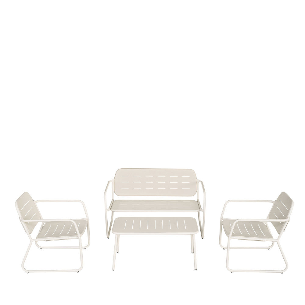 Zaro - 4-Seater Garden Set - Metal - Beige
