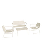 Zaro - 4-Seater Garden Set - Metal - Beige