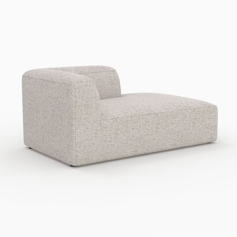 Canapé d'angle droit modulable Hestia en tissu beige 4 places