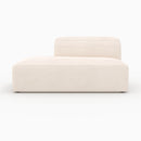 Canapé d'angle droit modulable Mina en velours côtelé blanc 4 places