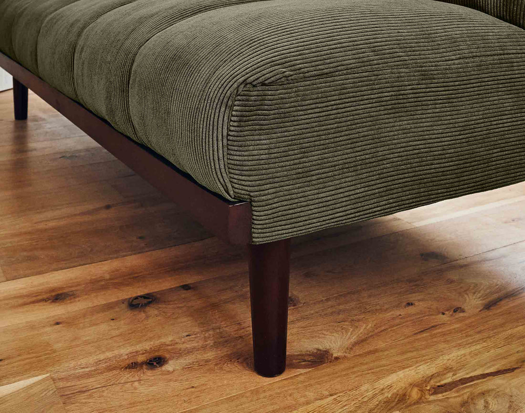 Samarra - 2-Seater Clic-Clac Sofa Bed - Corduroy - Green