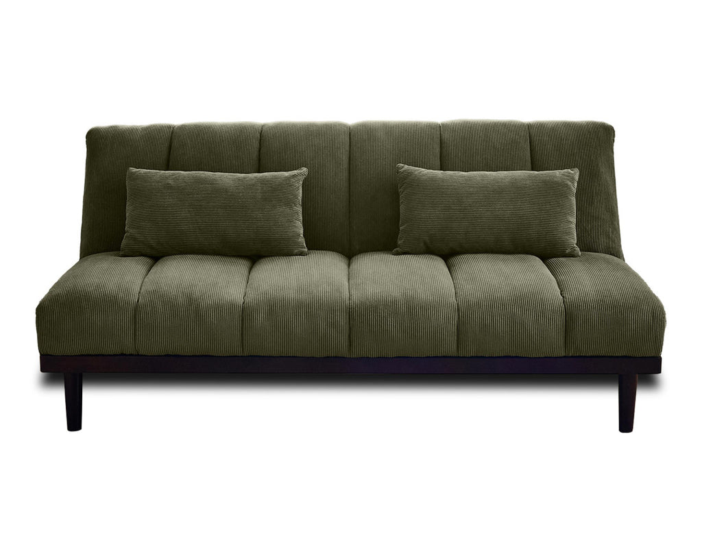 Samarra - 2-Seater Clic-Clac Sofa Bed - Corduroy - Green