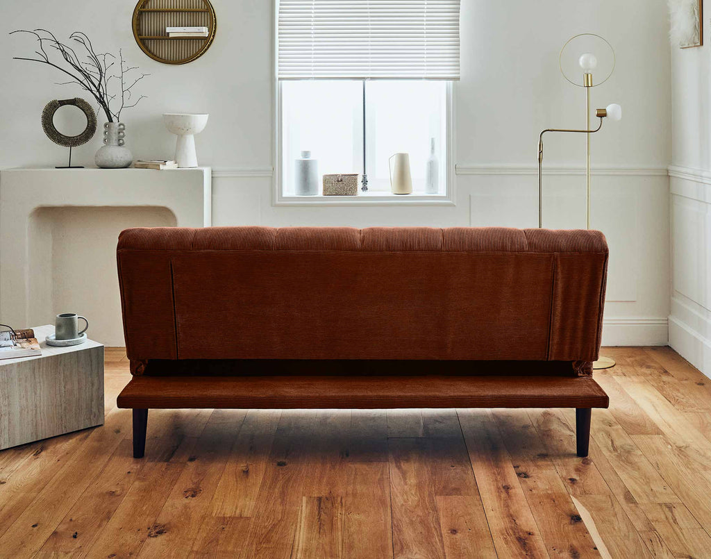 Samarra - 2-Seater Clic-Clac Sofa Bed - Corduroy - Terracotta