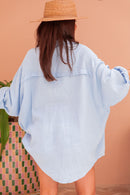 SAMI Bleu Ciel - Chemise Gaze De Coton