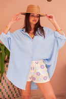 SAMI Bleu Ciel - Chemise Gaze De Coton