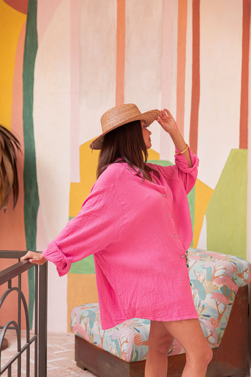 SAMI Fuchsia - Cotton Gauze Shirt
