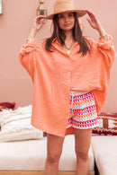 SAMI Orange Pastel - Chemise Gaze De Coton