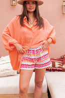 SAMI Orange Pastel - Chemise Gaze De Coton