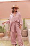 SAMI Vieux Rose - Chemise Gaze De Coton