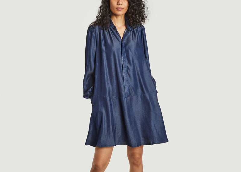 Robes Robe-Chemise Relax En Lyocell Lizzy Sky Captain Samsoe - Samsoe - Bleu - Femme