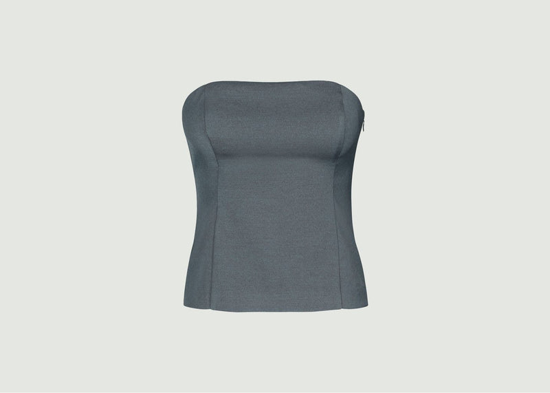 Tops, Blouses Top Bustier Uni Avec Smocks Au Dos Elyn Turbulence Samsoe - Samsoe - Gris - Femme