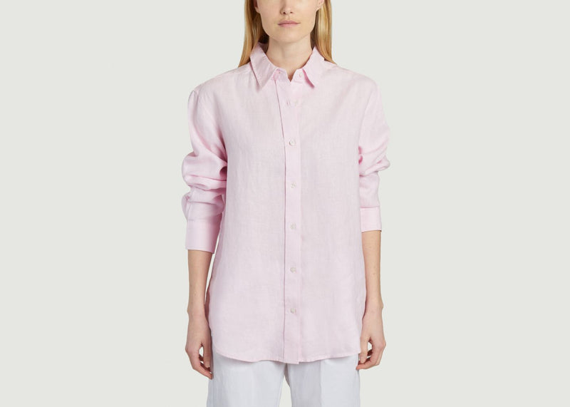 Chemises Chemise En Lin Salova Lilac Snow Samsoe - Samsoe - Rose - Femme