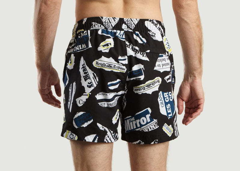 Maillots De Bain Short De Bain Imprimé Journaux Mason Black News Samsoe - Samsoe - Noir - Homme