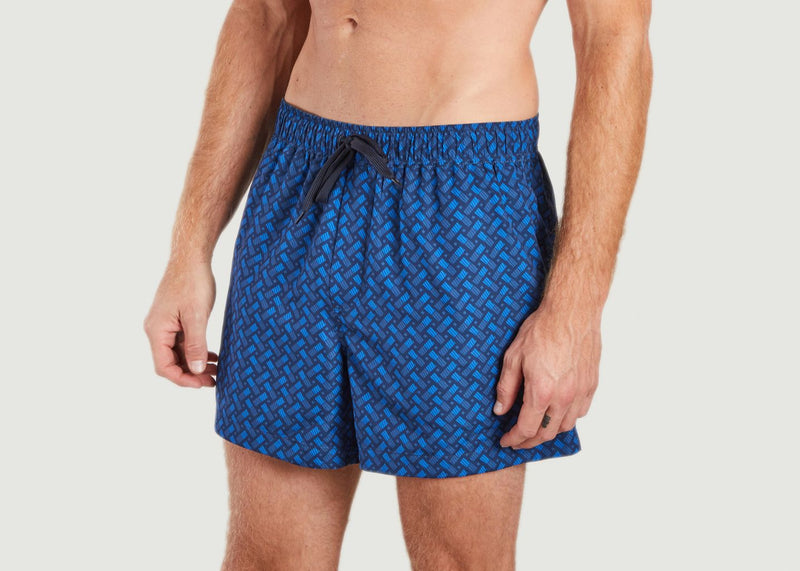 Maillots De Bain Short De Bain En Toile Recyclée Mason Blue Tile Aop. Samsoe - Samsoe - Bleu - Homme