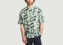 Chemises Chemise Tie And Dye En Coton Et Lin Manches Courtes Ayo Blurred Green Aop. Samsoe - Samsoe - Multicolor - Homme