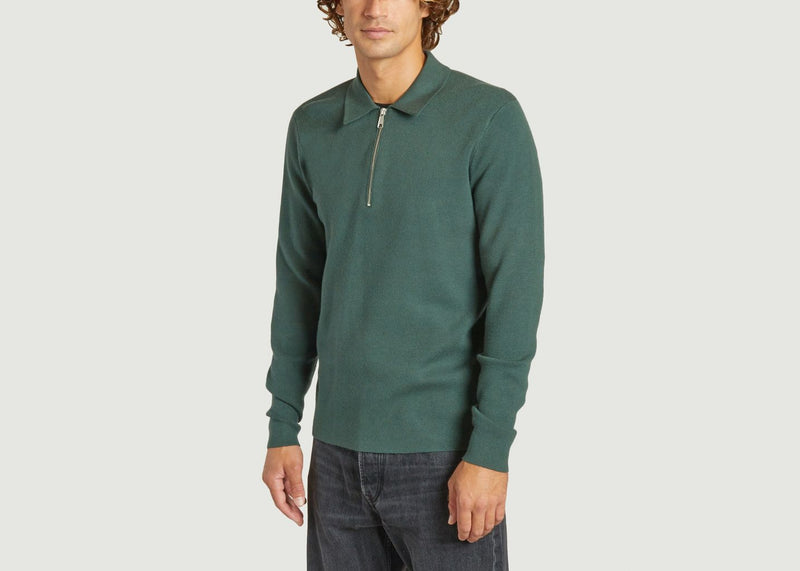 Pulls, Gilets Pull Guna Zippé 10490 Garden Topiary Samsoe - Samsoe - Vert - Homme