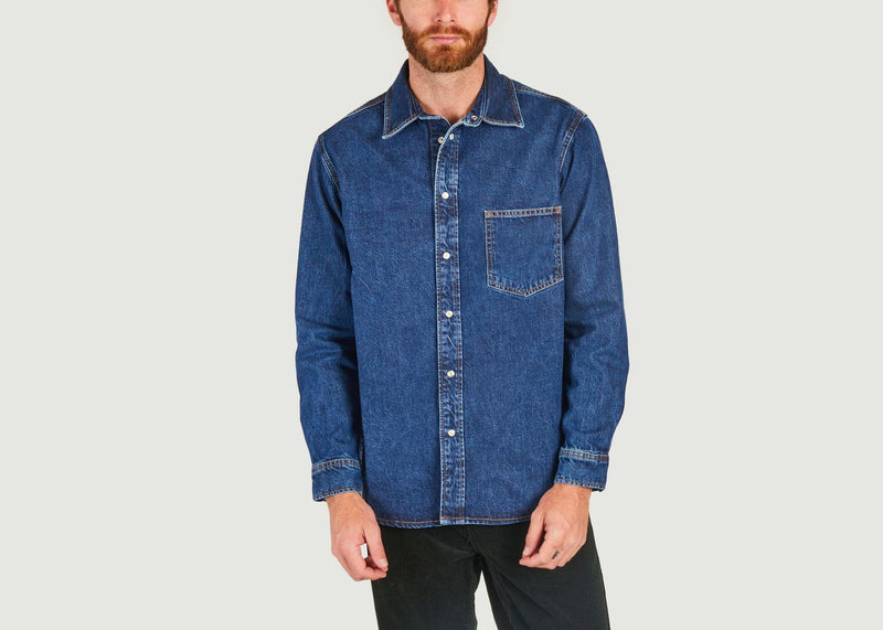 Chemises Chemise Damon 14607 North Sea Samsoe - Samsoe - Bleu - Homme