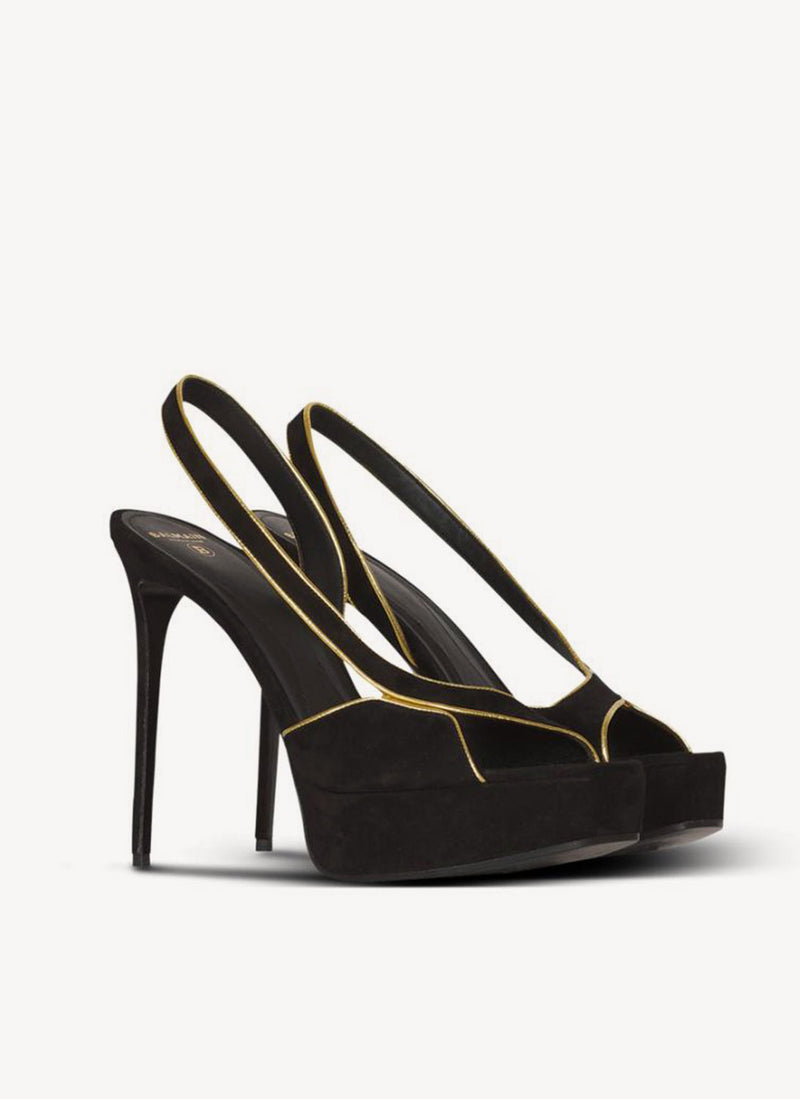 Balmain - Sandales Uta - Noir Or - Femme