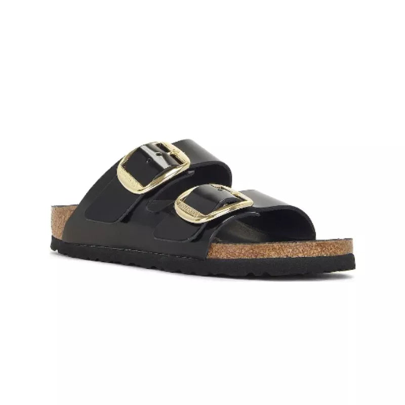 Arizona Big Buckle Narrow Sandals - Black/Gold