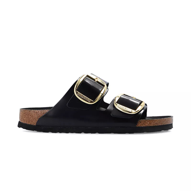 Arizona Big Buckle Narrow Sandals - Black/Gold