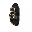 Arizona Big Buckle Narrow Sandals - Black/Gold
