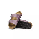 Arizona Narrow Leather Sandals - Purple, Gold
