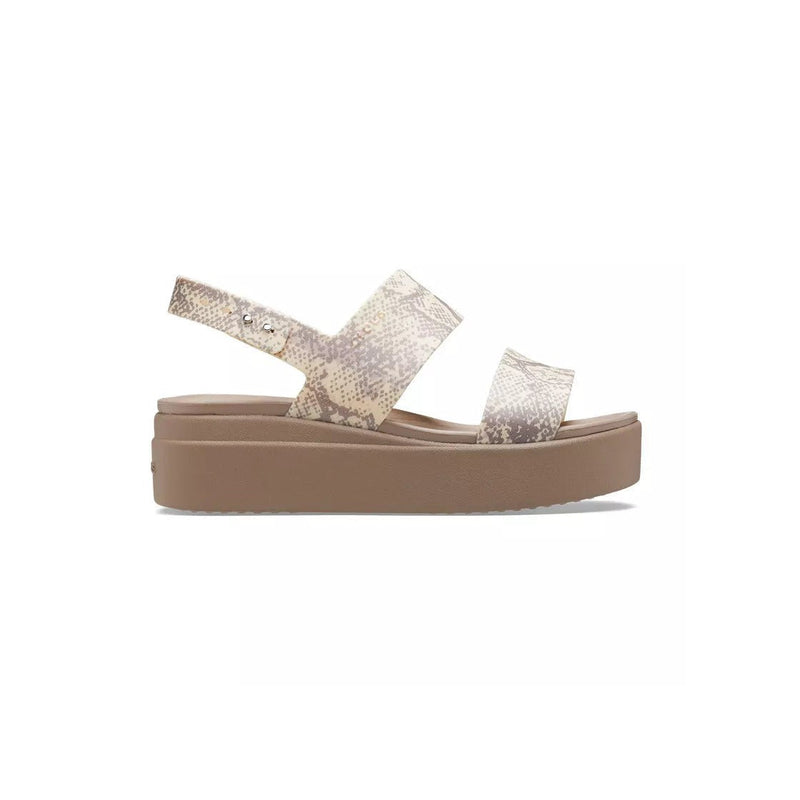 Crocs - Crocs Brooklyn Snakelow Wdg Sandals - Beige