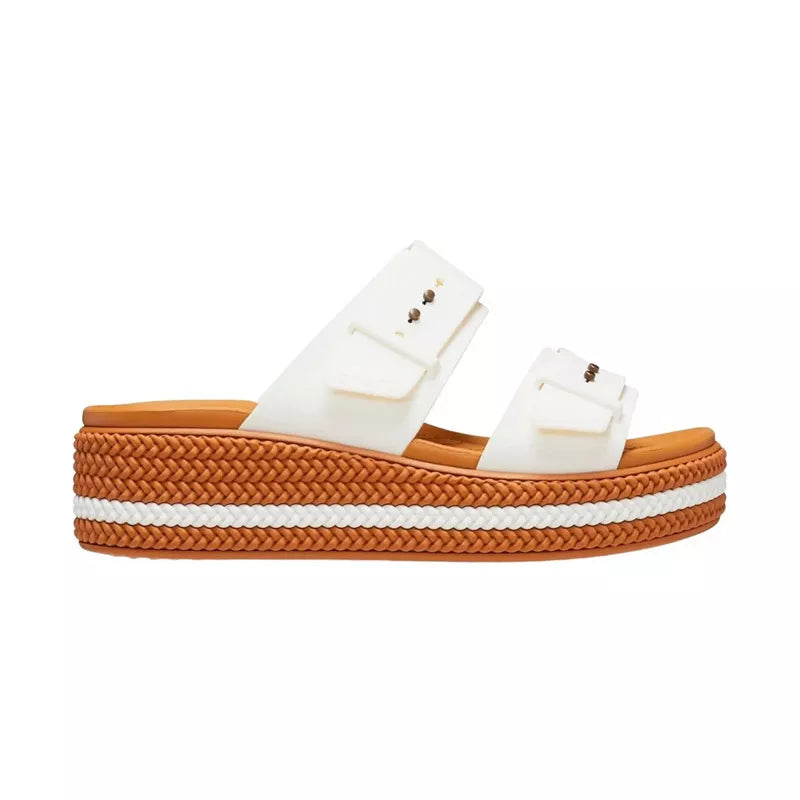 Brooklyn Woven Buckle Sandals - White