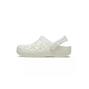 Sandalias tipo zueco clásicas con corte floral - Blanco