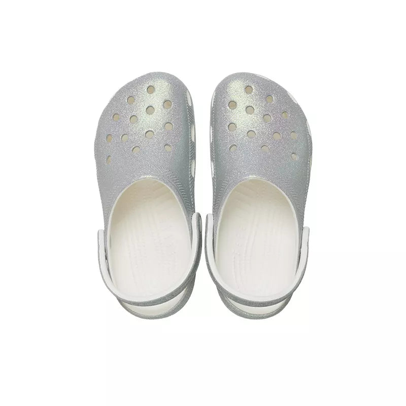 Sandales Classic Iridescent Glitter - Blanc