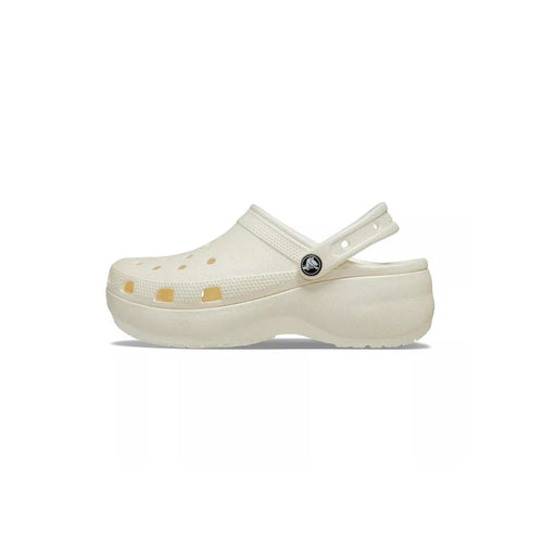 Crocs - Sandales Crocs Classic Plateform Glitter - Blanc