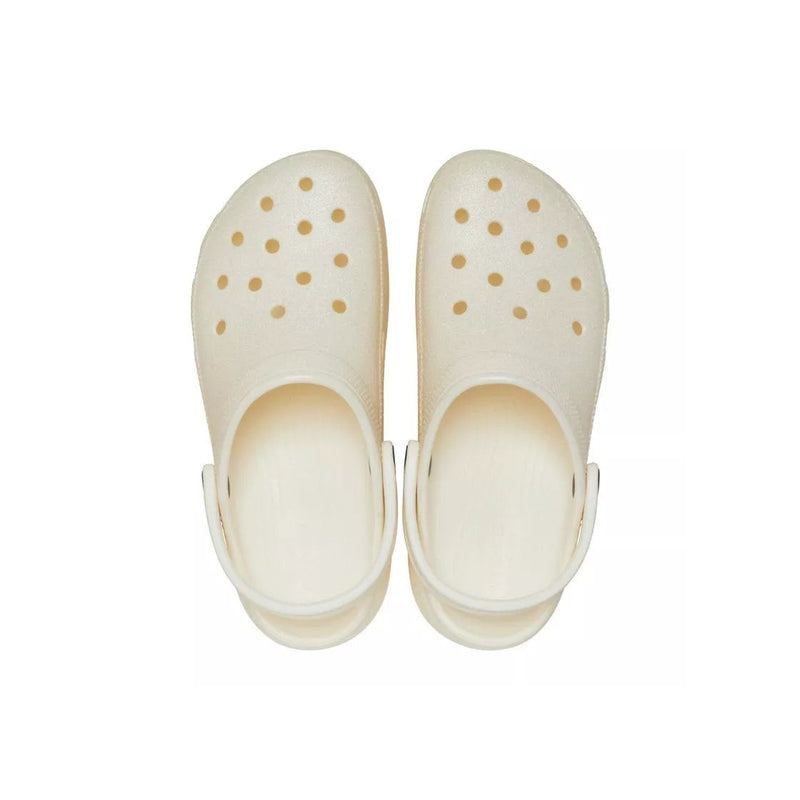 Crocs - Sandales Crocs Classic Plateform Glitter - Blanc
