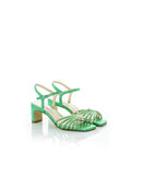 Summer sandal with small green metallic heel strap Zoltan Patricia Blanchet - face