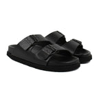 Josephine Over Synthetic Leather Sandals - Black - Women