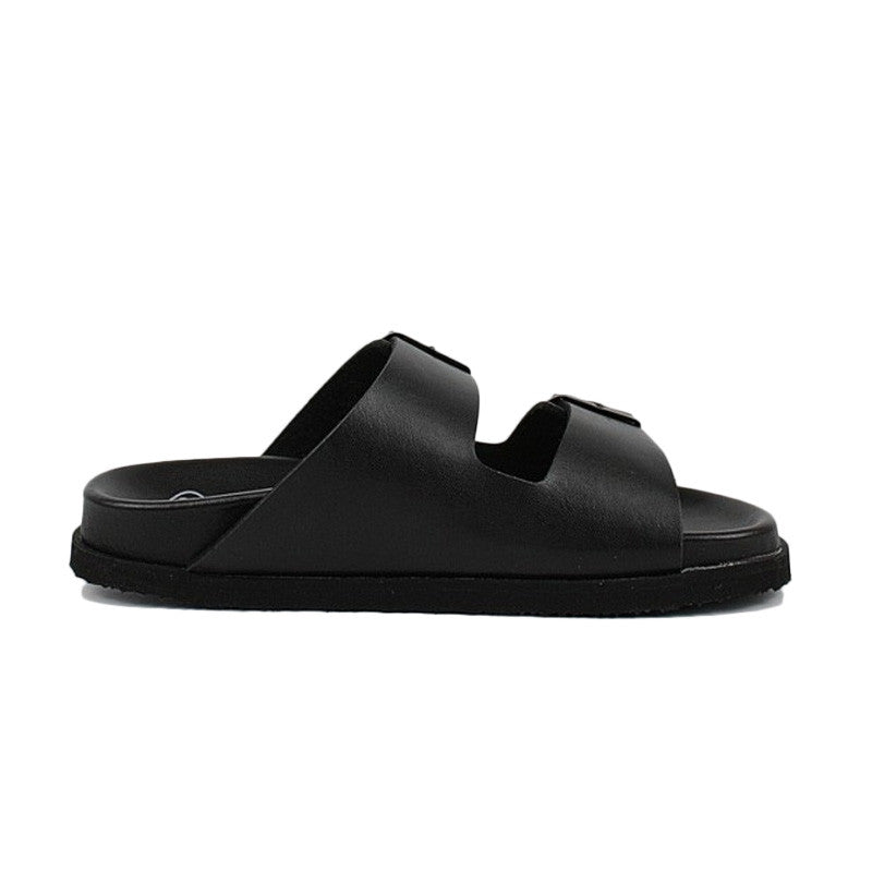 Josephine Over Synthetic Leather Sandals - Black - Women