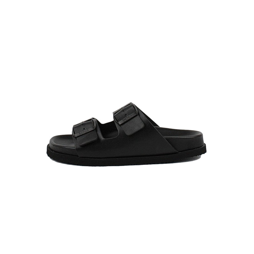 Josephine Over Synthetic Leather Sandals - Black - Women