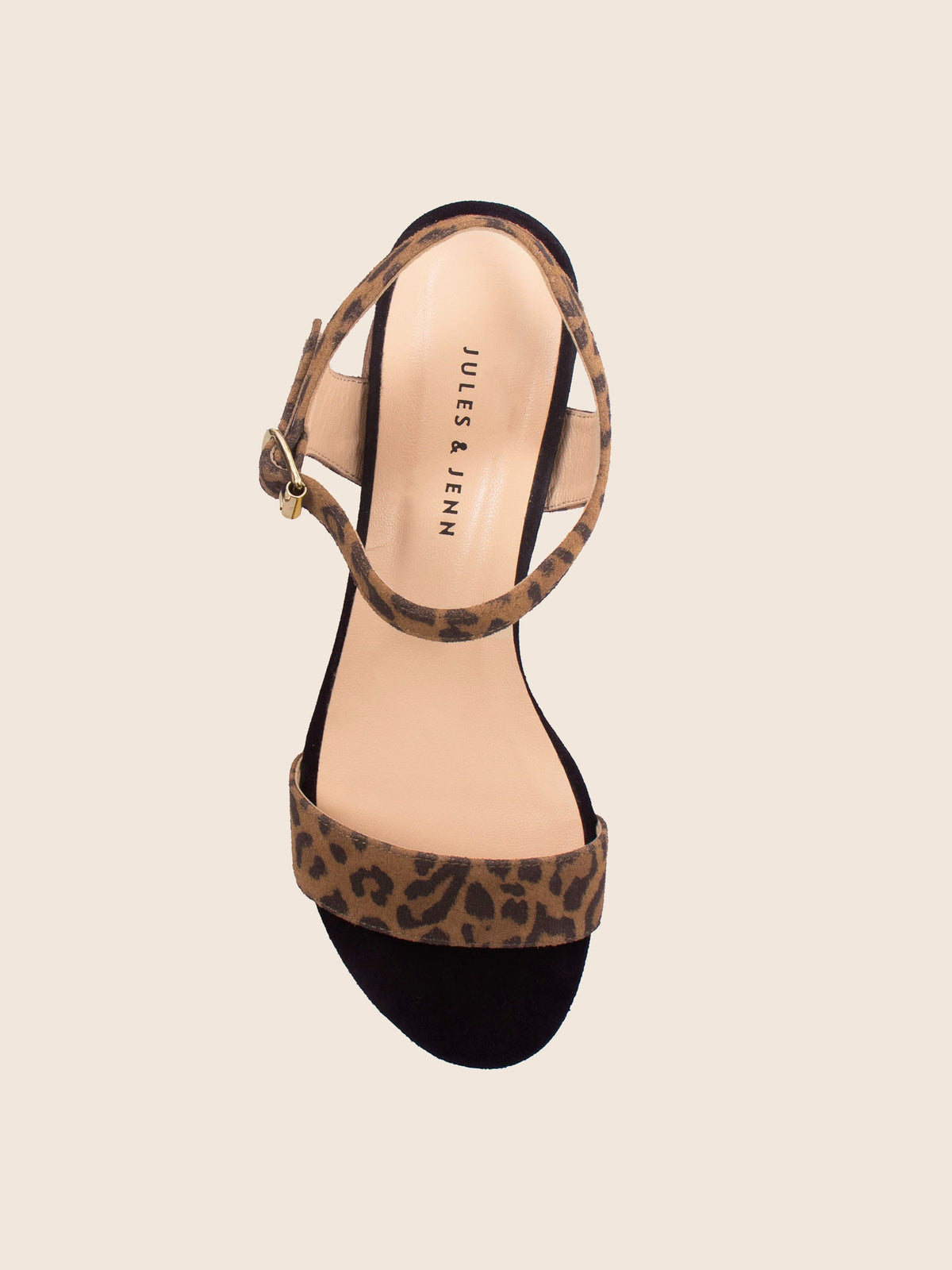Sandales Moyen Talon Cuir Léopard - Femme