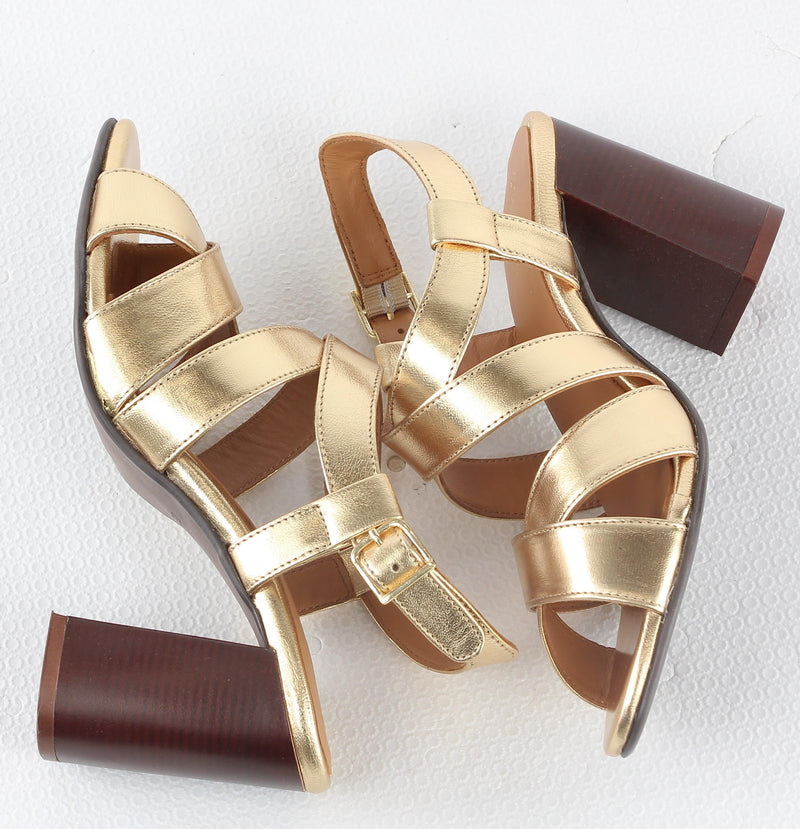 Nalaïm - Jessy Heeled Sandals - Gold