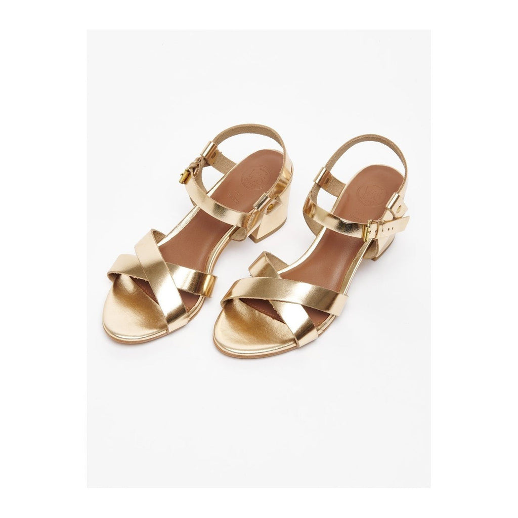 White Sun - Amarok Heeled Sandals - Dark Gold Buff - Gold