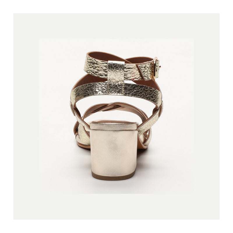 White Sun - Sandales Talon Anaba - Light Gold Crackle Foil - Light Gold
