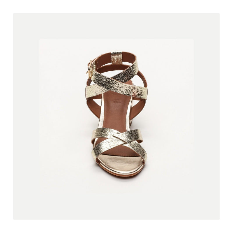 White Sun - Sandales Talon Anaba - Light Gold Crackle Foil - Light Gold