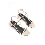 White Sun - Aquene Heel Sandals - Platinum Metallic Nappa - Gold