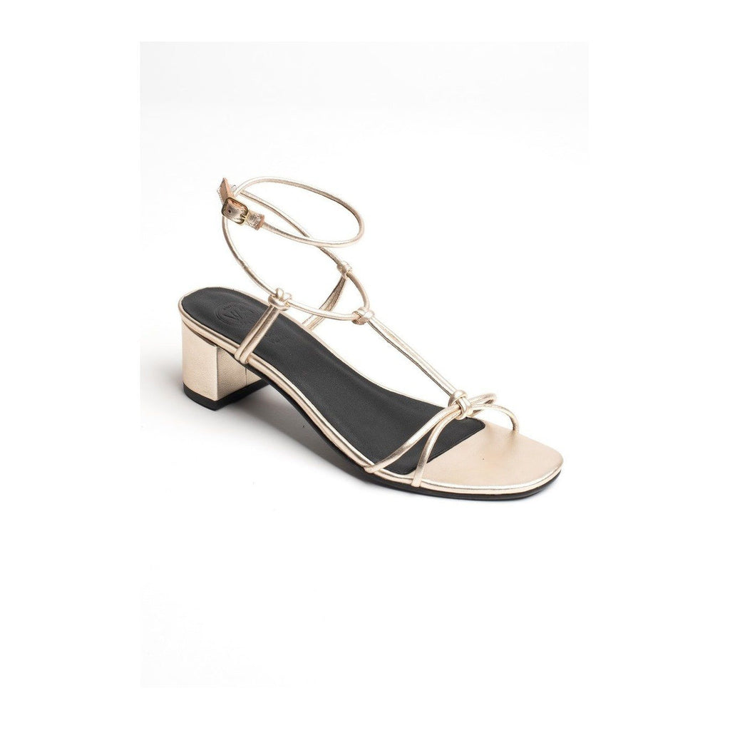 White Sun - Aquene Heel Sandals - Platinum Metallic Nappa - Gold