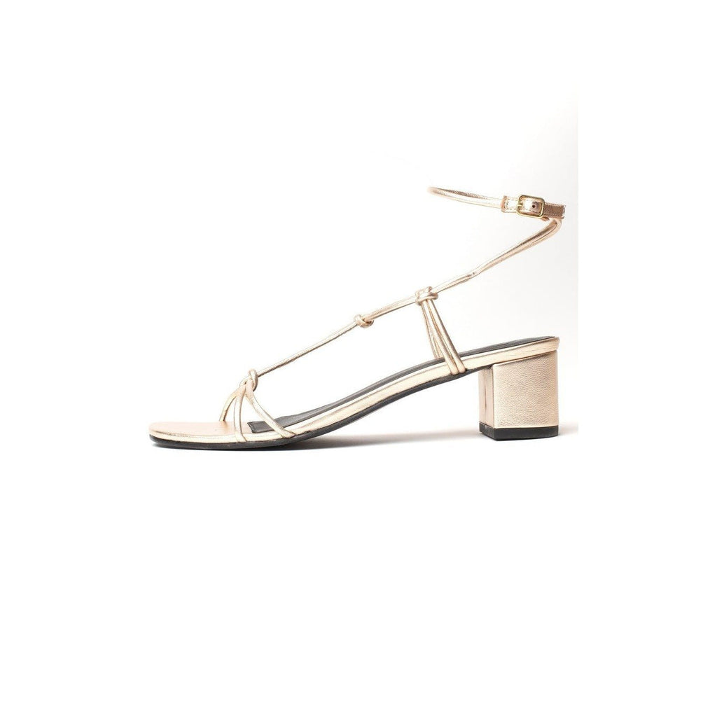 White Sun - Aquene Heel Sandals - Platinum Metallic Nappa - Gold