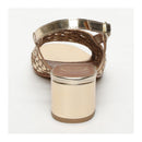 White Sun - Sandales Talon Emmy - Goat Gold (Canné) - Gold