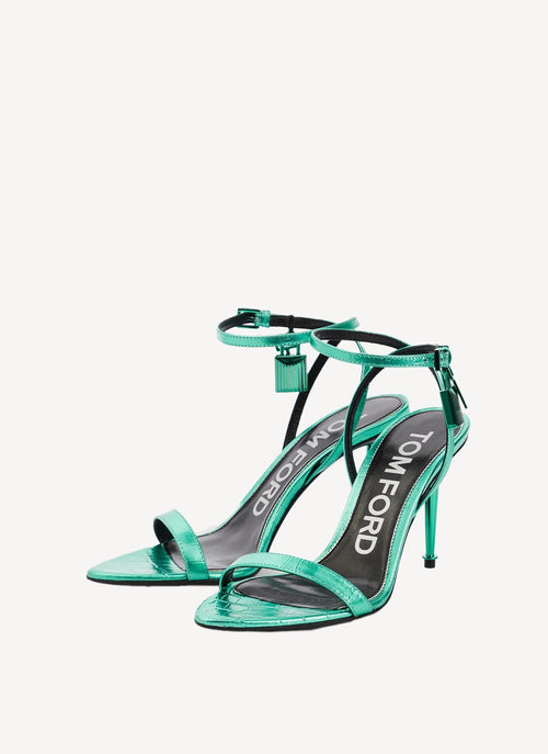 Tom Ford - Sandales À Talons Padlock - Vert - Femme - Imparfait