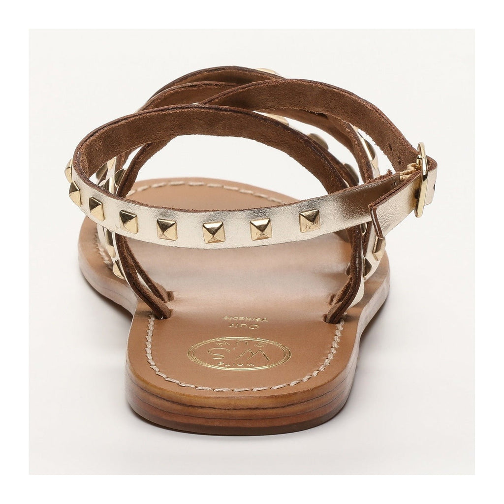 White Sun - Amari Sandals - Buff Gold / Square Studs Gold - Gold
