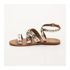 White Sun - Amari Sandals - Buff Gold / Square Studs Gold - Gold