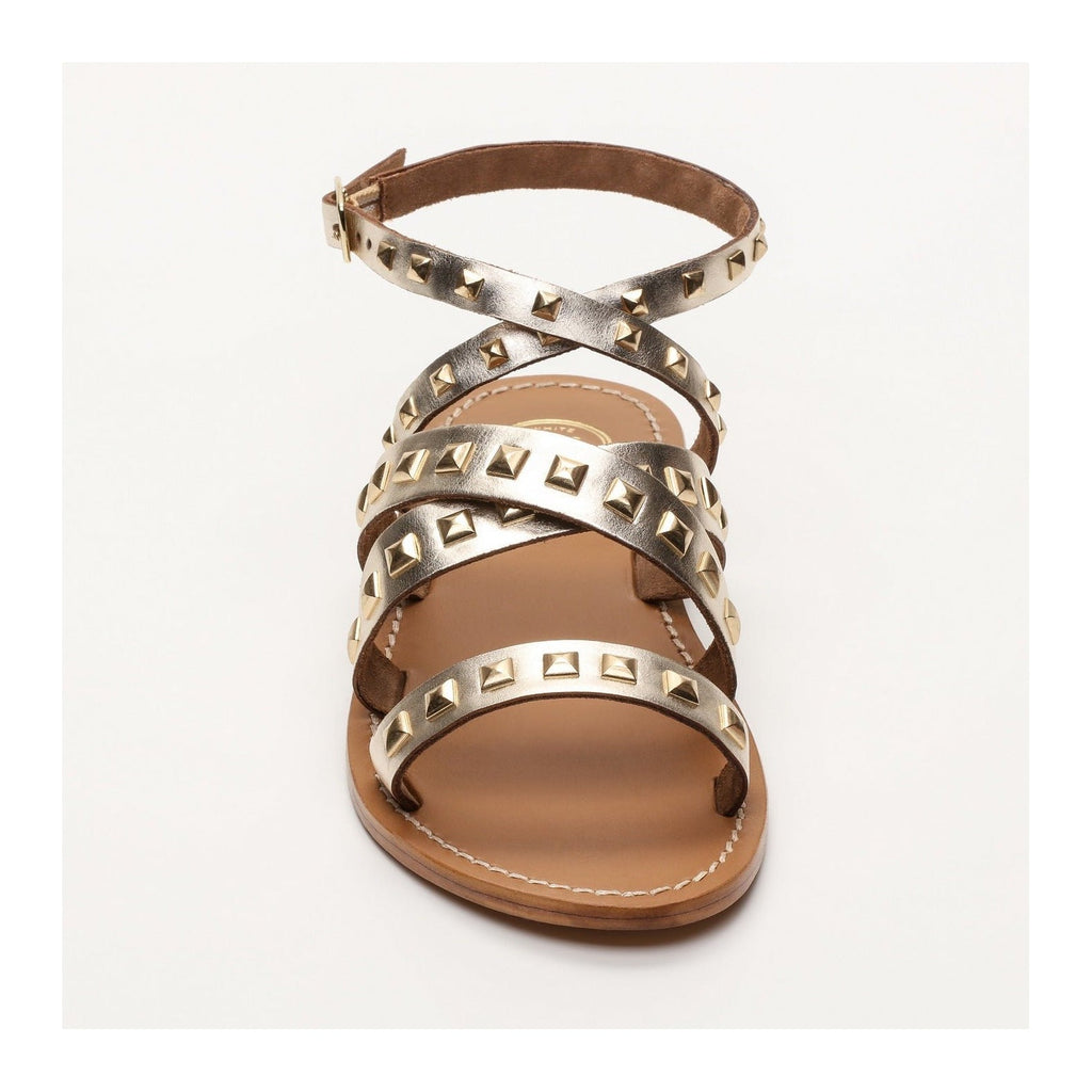 White Sun - Amari Sandals - Buff Gold / Square Studs Gold - Gold