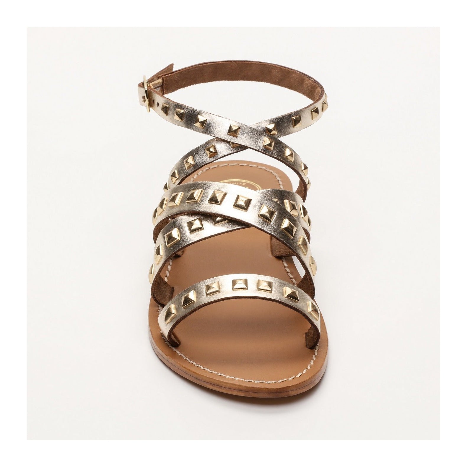 White Sun - Amari Sandals - Buff Gold / Square Studs Gold - Gold